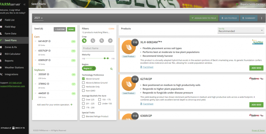 FARMserver Updates: Seed Planning Tool